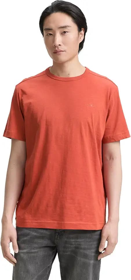 Tom Tailor T-Shirt mit Logo-Print, Sky Captain Blue Stripy Inject, XXL