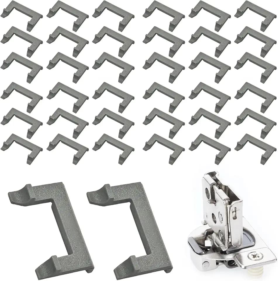 50 Pack Hinge Restrictor Clip, 86 Degree Angle Restriction Hinge Clip for Cabinet Door Hinges, 90° Opening Cabinet Hinge Restrictor Clip for Soft Close Hinges, Soft Close Cabinet Door Hardware Limiter