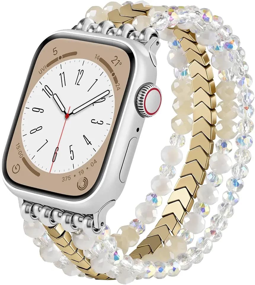 MOFREE Beaded Bracelet Apple Watch Band for Women 42mm 44mm 45mm 49mm 46mm