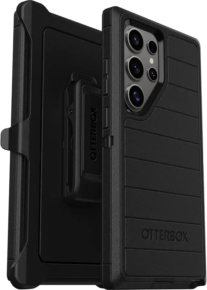 OtterBox Samsung Galaxy S24 Ultra Defender Series Pro Case - Black, Rugged & Durable, with Port Protection, Includes Holster Clip Kickstand