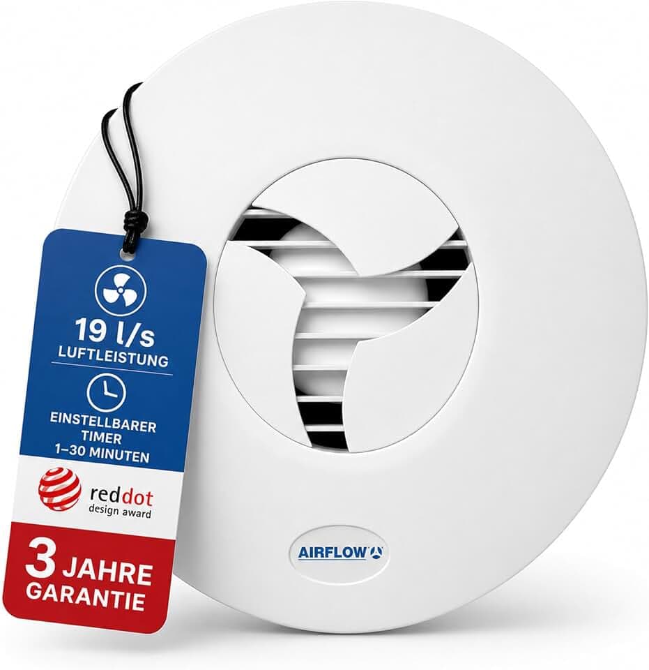 Airflow iCON 15 Badlüfter-Set mit Timer, 69 m³/h, 100 mm