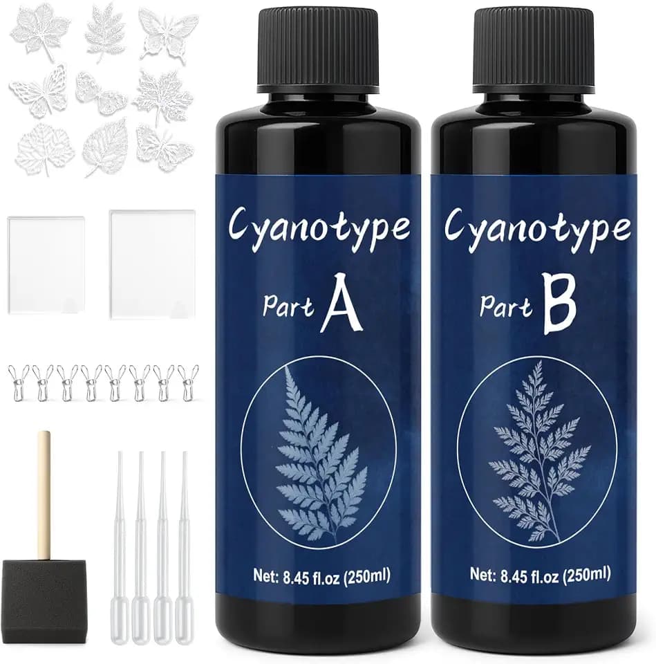 EIGTWEN 250 ml Cyanotyp-Kit inkl, Solardruck-Set für DIY-Projekte