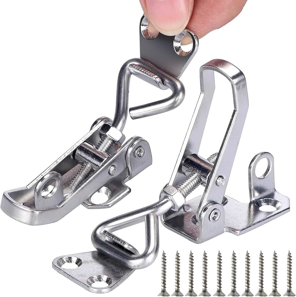 2PCS Toggle Latch Clamp Stainless Steel Cabinet Hinge Lockable clamp,Boat Anti Rattle Latch