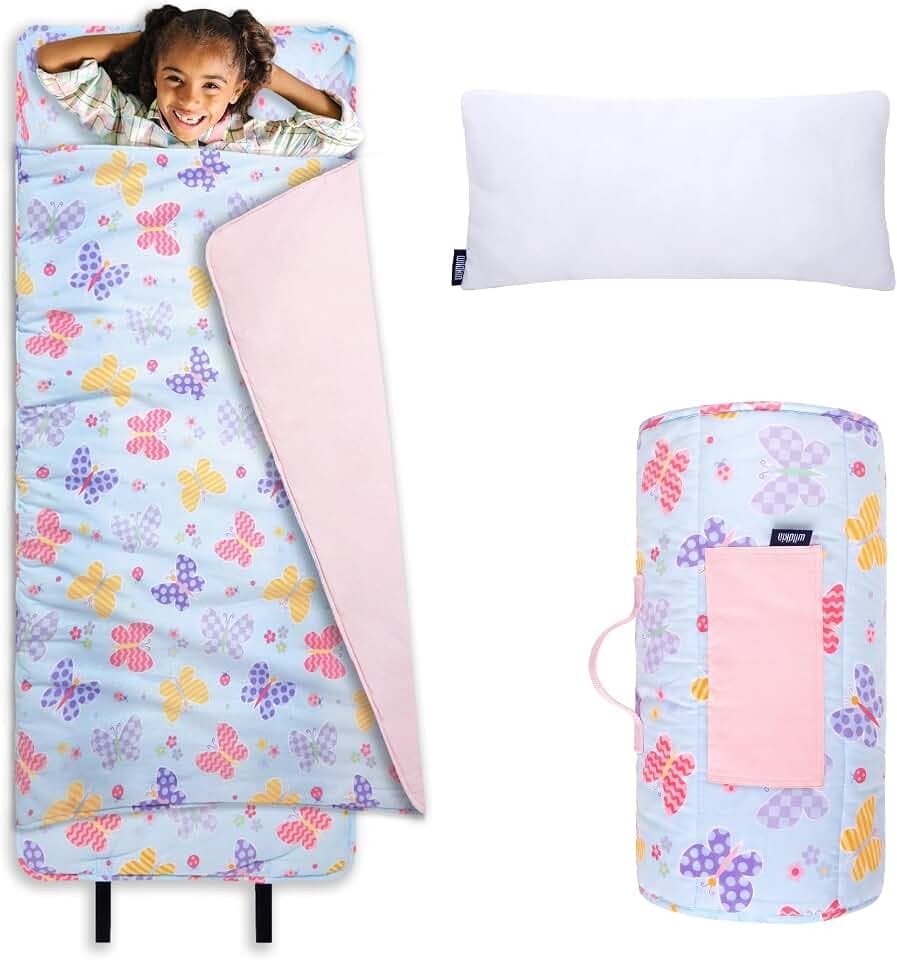 Wildkin Kids Original Nap Mat – Cozy Kids Sleep Mat with Pillow, ideal for School & Travel