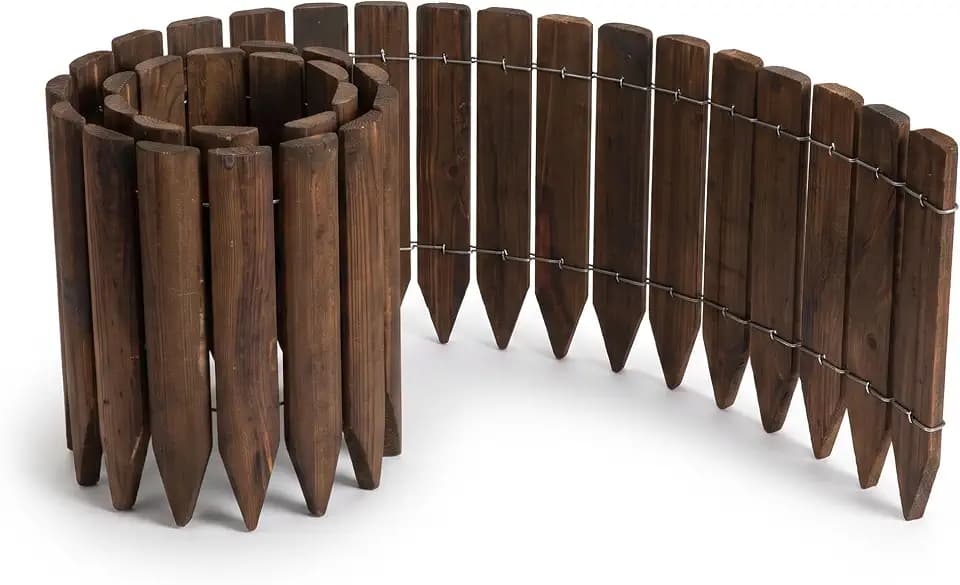 WORTH Wooden Edging for Landscaping, Flexible Garden Lawn Border 12" x 42"