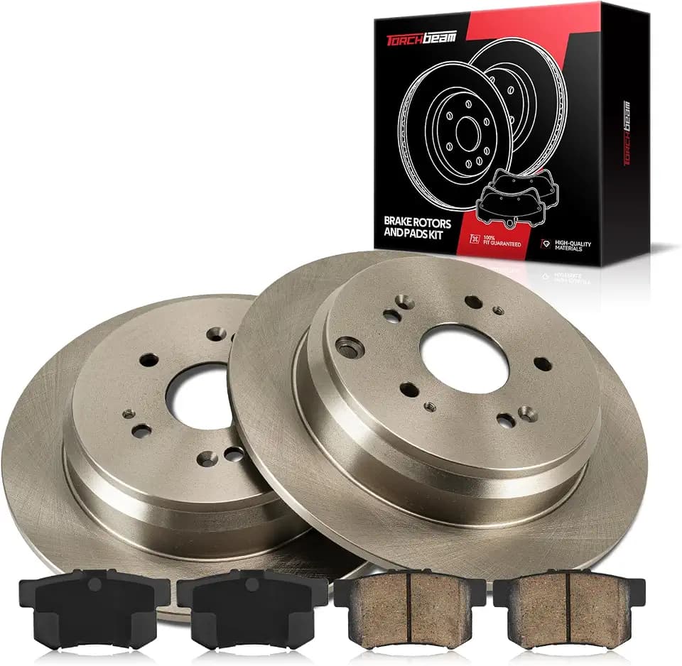 Torchbeam 31372 D536 Rear Ceramic Brake Pads and Rotors, Hardware Kit Brake Kit fits Rear For: 2007-2012 RDX, 6pcs