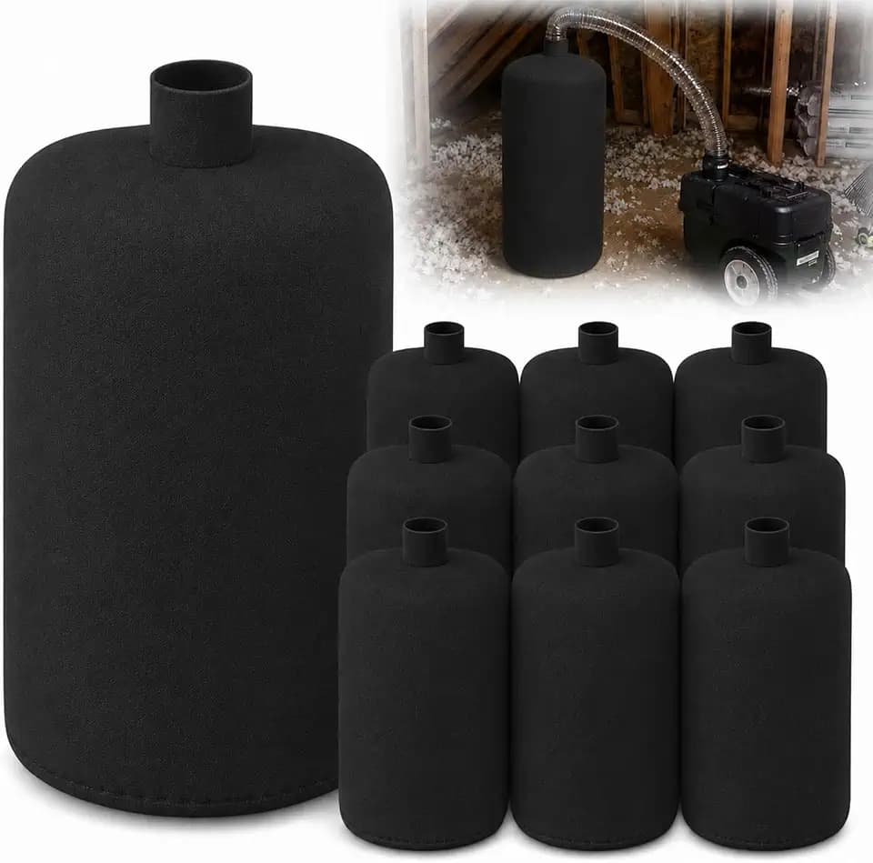 Pangda 10 Pack Insulation Removal Vacuum Bags Heavy Duty 75 Cu ft,Black