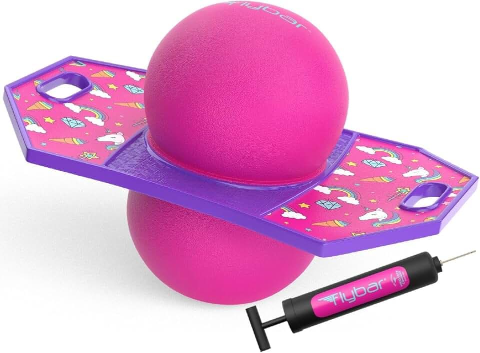 Flybar Pogo Trick Ball for Kids, Indoor & Outdoor Balance Bounce Board Toy