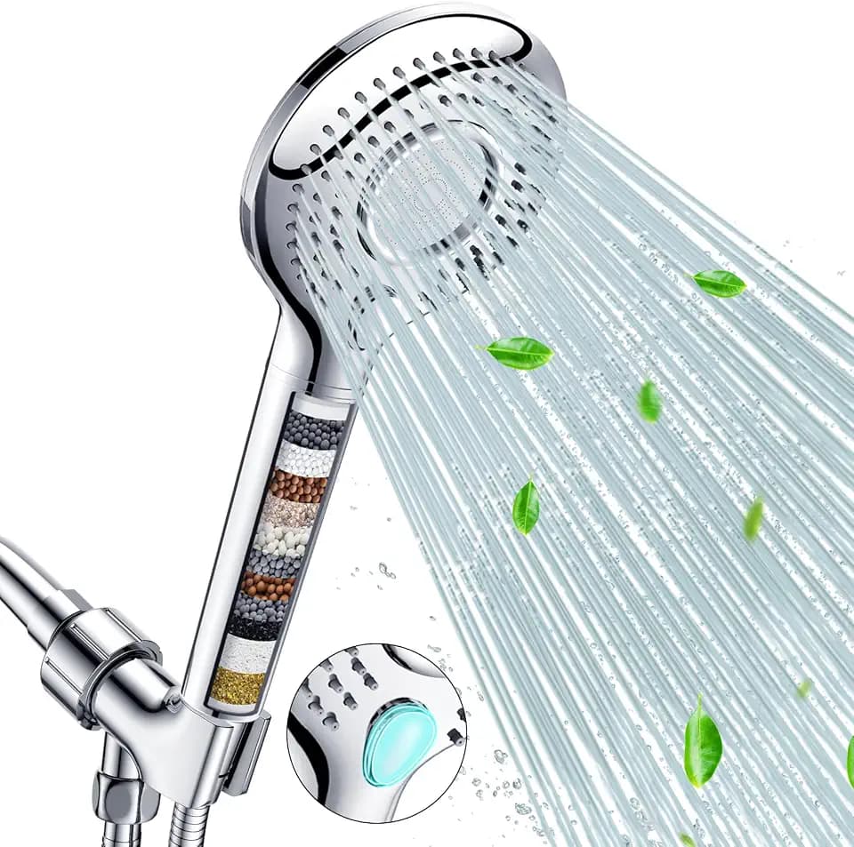 FEELSO Hochdruck-Duschkopf mit 15-Schicht-Filter und Anti-Verstopfungsdüsen