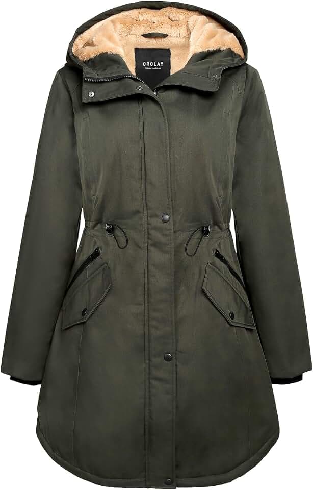 Orolay Women's Thicken Fleece Lined Parka Winter Coat Hooded Jacket