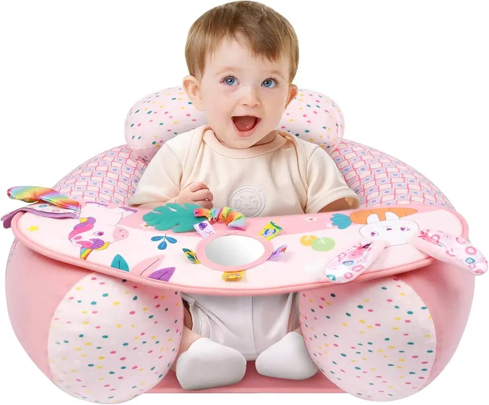 Aufblasbarer Babystuhl, Babyschale für 3-36 Monate, tragbarer Säuglings-Luftpumpensitz, Babysitze zum Sitzen mit abnehmbarem Spieltablett, geeignet für drinnen und draußen