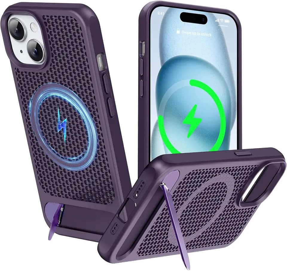 for Magnetic Heat Dissipation case for iPhone 15 Plus,-Purple