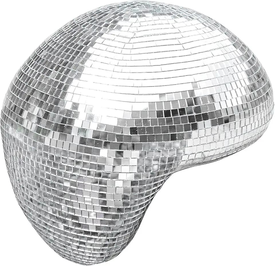 Geschmolzene Discokugel Spiegelglas Silber