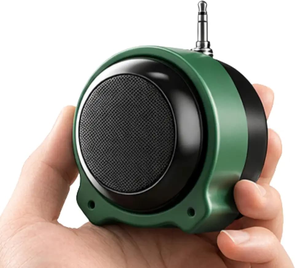 Mini Wired Speaker with 3.5mm AUX, 5W Portable Speaker with Built-in Battery, Compact Desktop Audio for Phone, Tablet, Laptop