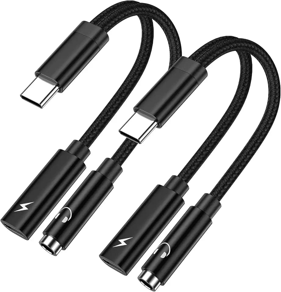 USB C to 3.5mm Headphone and Charger Adapter for Samsung Galaxy A17 A16 S26