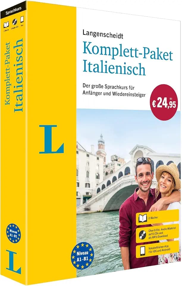 Langenscheidt Komplett-Paket Italienisch: Sprachkurs zum Italienisch lernen für Anfänger und Wiedereinsteiger mit 2 Büchern, 6 CDs und Vokabeltrainer-App