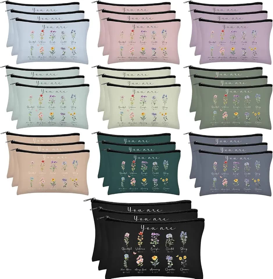 Jetec 30 Pcs You Are,Morandi Style Christian Gifts for Women, Makeup Bags