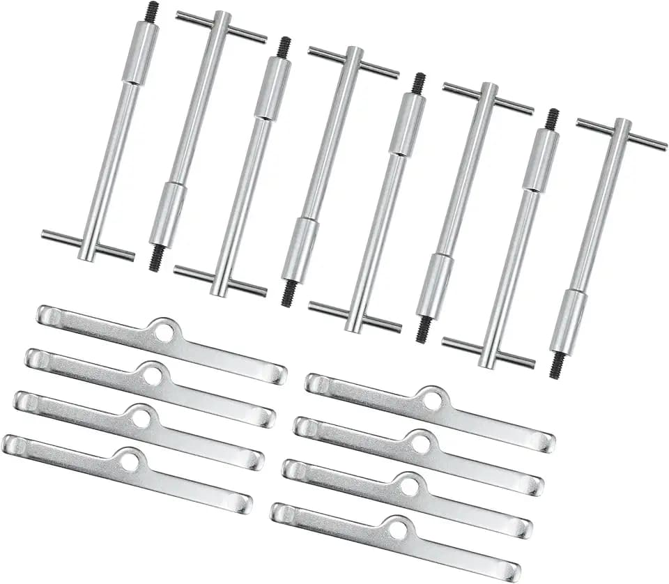 T-Shape Valve Cover Bolts Hold Down Kits Compatible for Chevy SBC 265 283 302 305 307 327 350 400, Durable Alloy Silver Tone Vehicle Components
