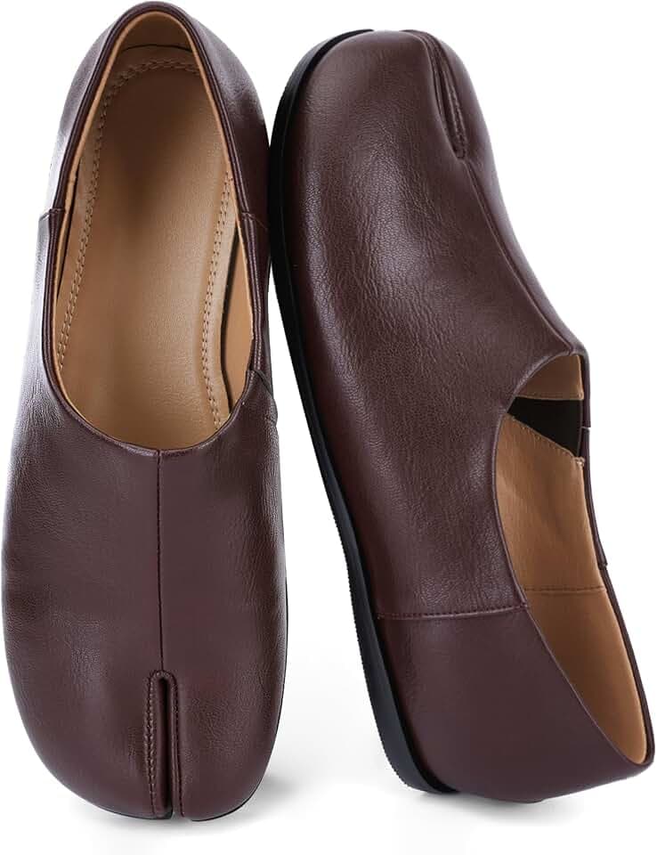 UBWDU Split Toe Shoes Tabi Shoes Women Wide Width Round Toe Ballet Flats for Women