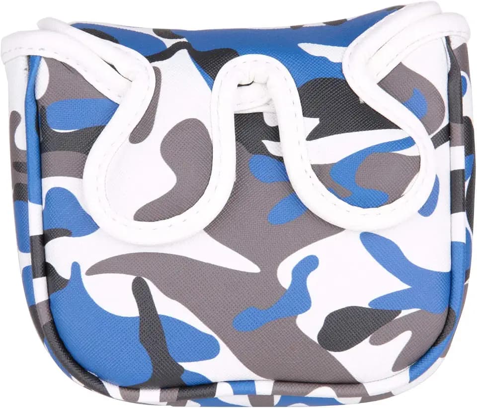 Blue Camouflage Golf Square Mallet Putter Head Cover with 2Ball Magnetic Closure for Center Shafts for Scotty Cameron