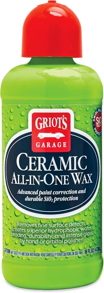 Griot’s Garage Ceramic All-In-One Wax for Car Waxing, Trucks, and RVs, Ideal for Defect Removal and Paint Protection, 16 Oz, 10895
