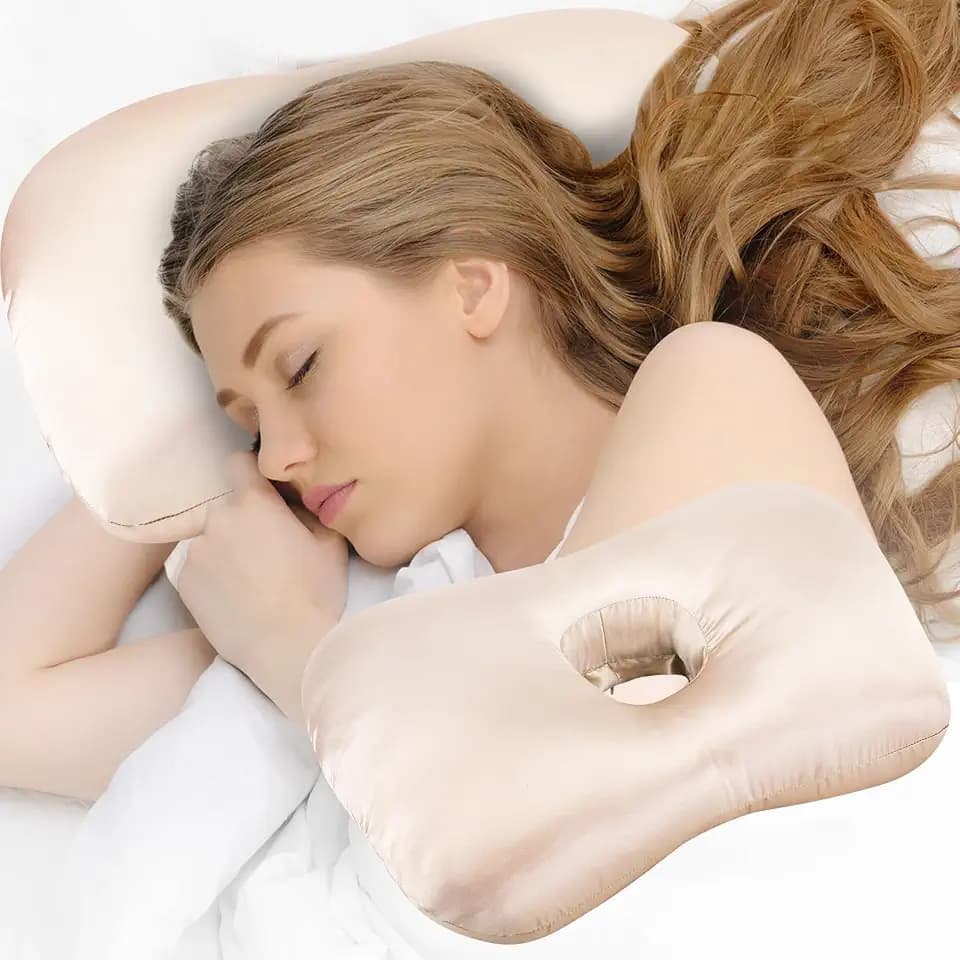 Ear Piercing Pillow, Ear Pillow with Ear Hole for Side Sleepers