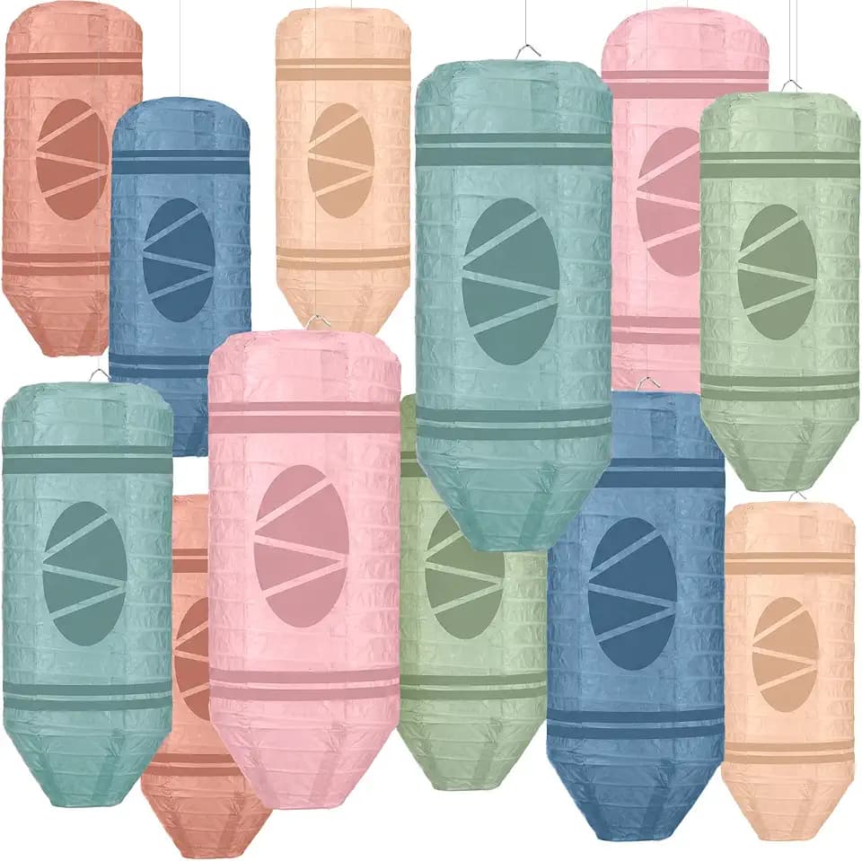 Marspark 12 Pcs Boho Classroom Decor 10" Crayon Lanterns Ceiling Hanging