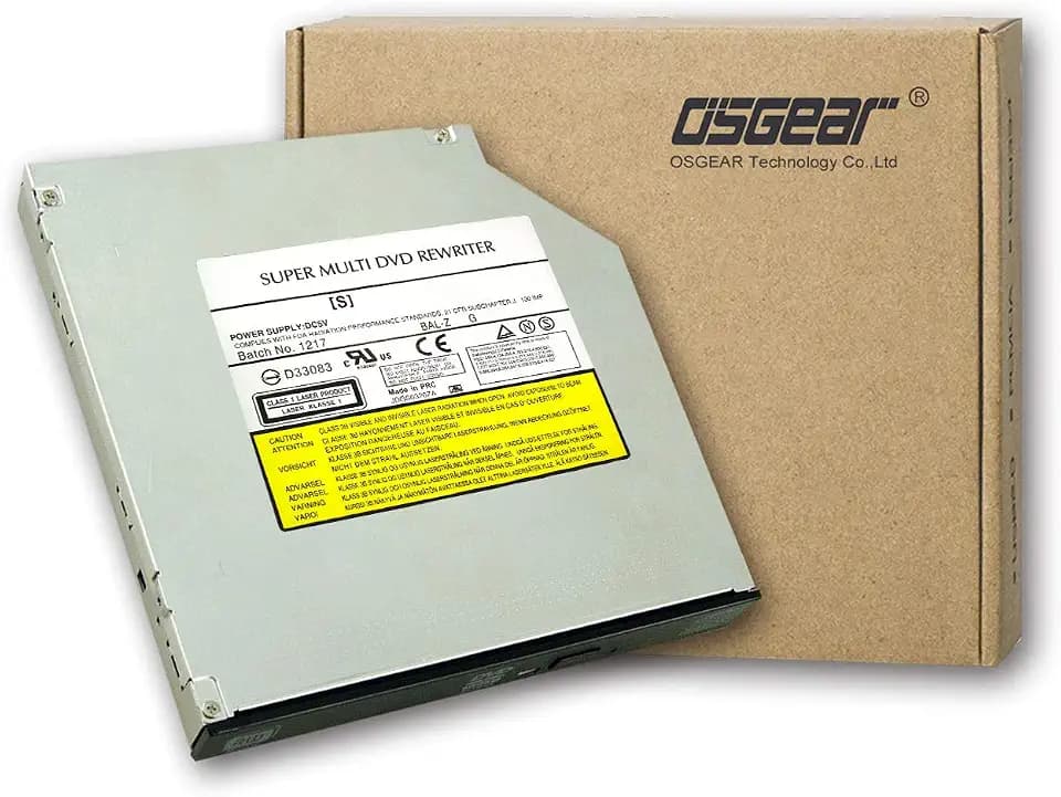OSGEAR Eingebauter 12,7 mm ultradünner SATA 8X DVDRW CD DVD RW Rom Brenner eingebauter Computer DVD Laufwerk Mac Tray optisches Laufwerk Gerät geeignet für ASUS, Acer, HP, Dell, Lenovo, Samsung, Sony