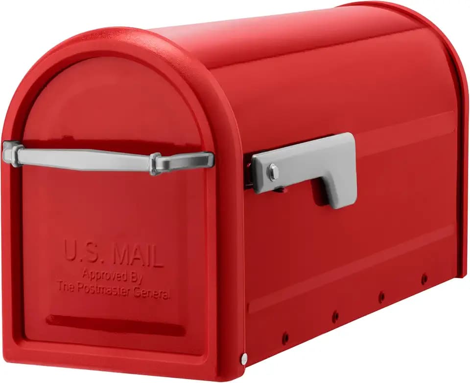 Architectural Mailboxes Chadwick Post Mount Mailbox, Red, Medium