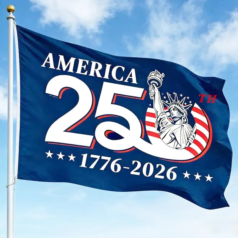 250th Anniversary American Flag 3x5 Ft, 4th of July Patriotic Decorations Outdoor, Double Sided 3-Ply 1776-2026 USA Banner, Heavy Duty Fade Resistant Flag for Independence Day Yard Decor