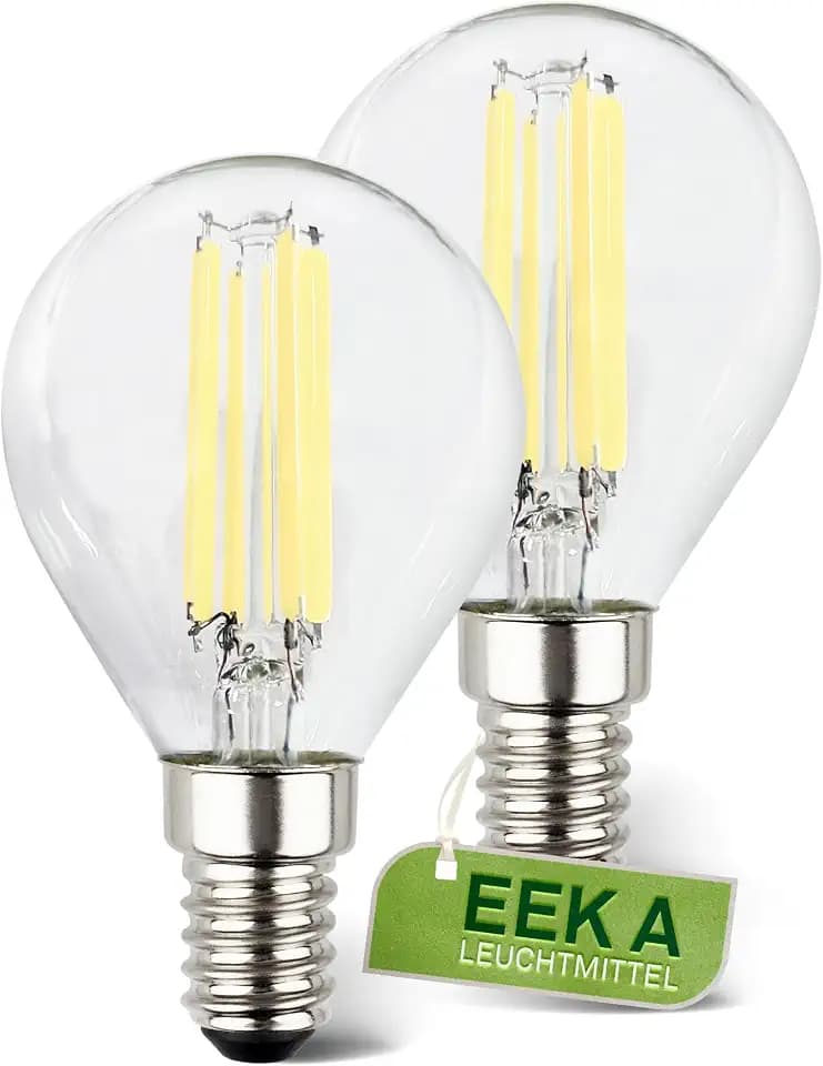 BRILONER - EEK A 2er Set Filament LED Lampe E14 Tropfen, warmweißes Licht, 4W, 840lm, LED Glühbirne, Leuchtmittel, Birne, Glühlampen, Bulb