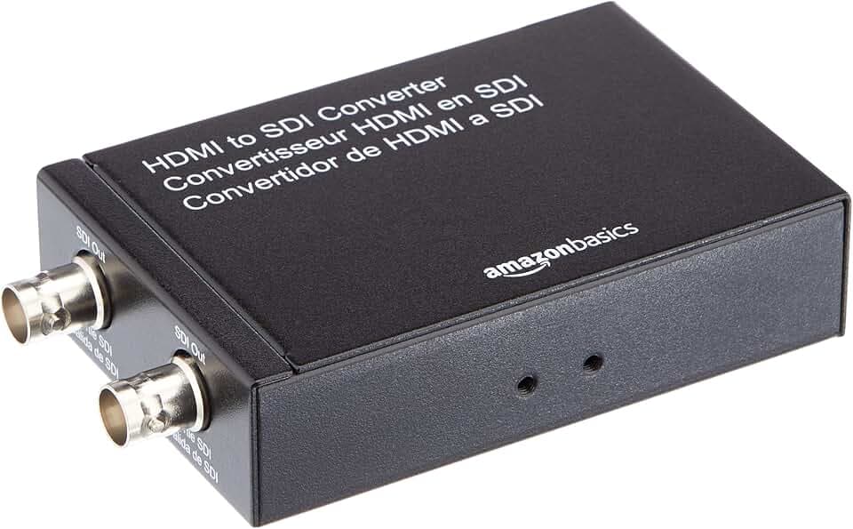 Amazon Basics HDMI to SDI Converter (720p/1080p) with USB-A Power Supply, Black