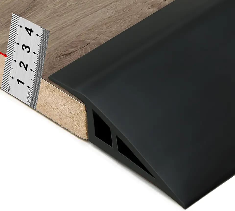 Bnell Carpet Floor Transition Strip for Threshold 3/5" to 4/5" Height Black