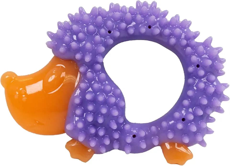 Cutie Chewies Hedgehog Dental Dog Chew Toy, Bounces & Floats, 5"