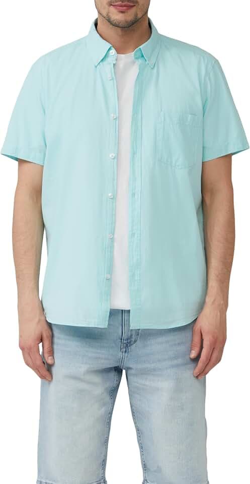 s.Oliver Herren Hemd – Regular Fit, Button-Down-Kragen, Kurzarm