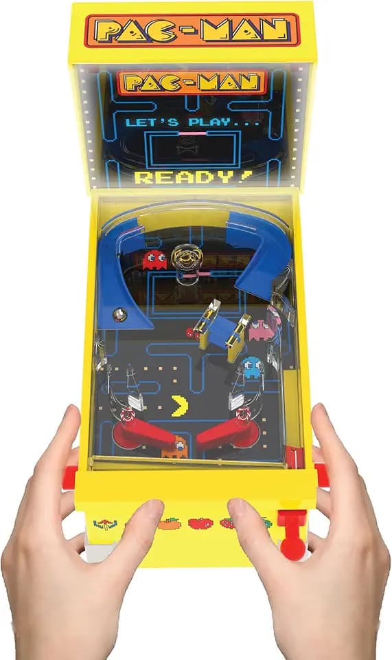 Pac-Man: Mini Arcade Pinball - Deluxe Collector Series, Lights & Sounds, Classic Tabletop Game, Skill Shot Challenges, Licensed Toy, Adults & Kids 3+