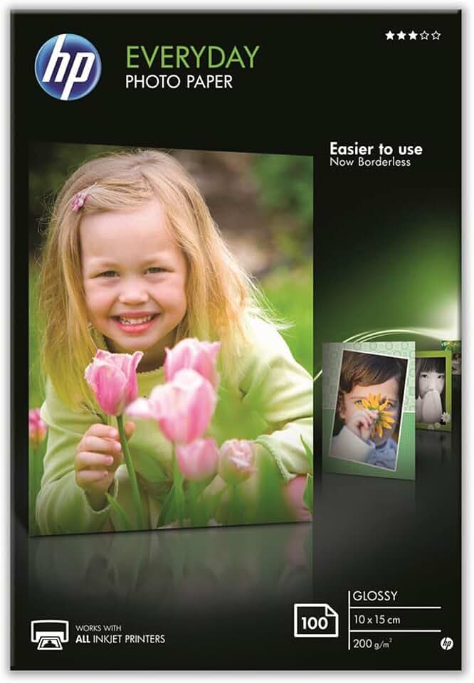 HP CR757A, 10 x 15 cm, Everyday Glossy Photo Paper, 200 gsm, 100 Sheets, White
