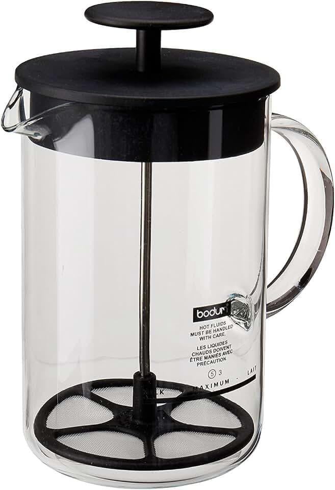 Bodum, Latteo Manual Milk Frother, 8 Ounce, Black