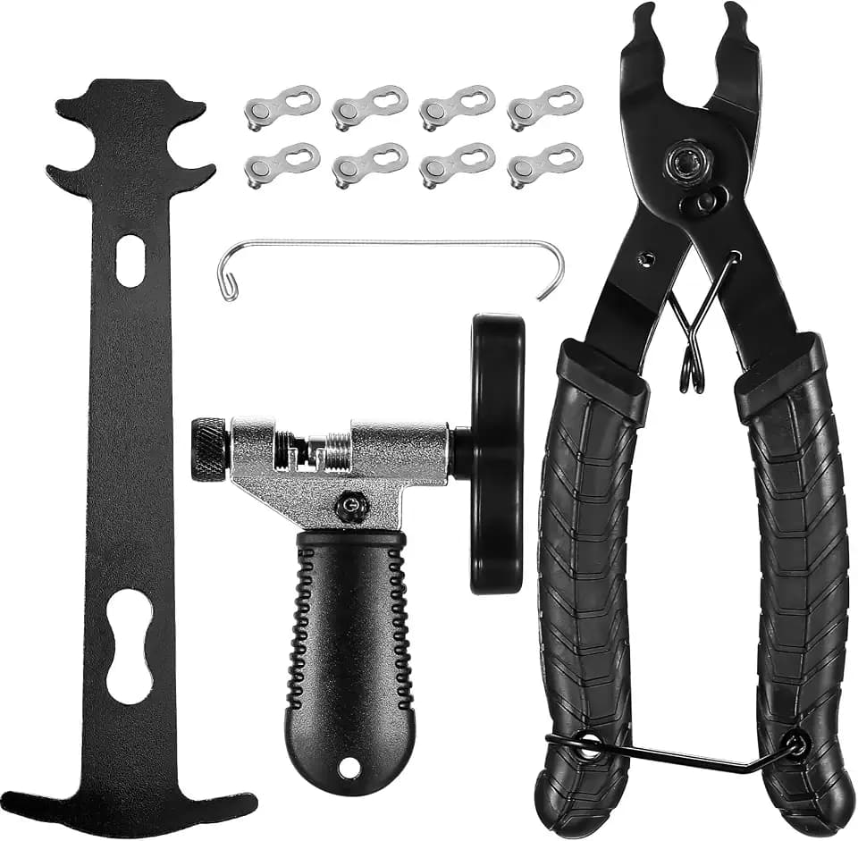 12-in-1 Fahrrad Kettennieter Fahrradkette Werkzeug Set, Fahrradketten Nieten Kettenzange, für 6-12 Fach Kettenlehre Fahrradketten Reparatur Set, Kettenschlosszange Kettenschloss Zange Reparaturset