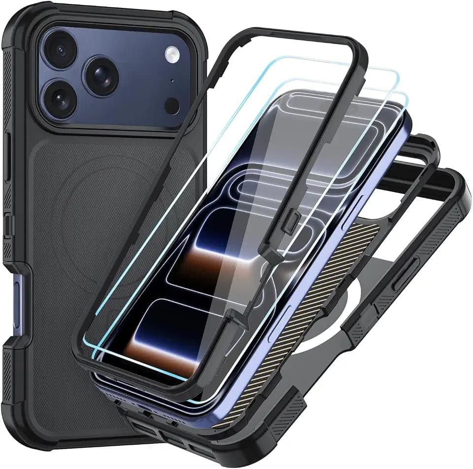 SunStory 3 in 1 Magnetic for iPhone 17 Pro Max Case with Screen Protector