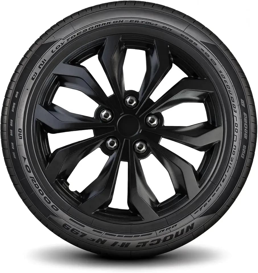 LYDS Spyder GM Gunmetal Gray Universal 16 inch Premium ABS Hubcap Wheel Cover Replacement Set of 4 - GWC-16GM-B