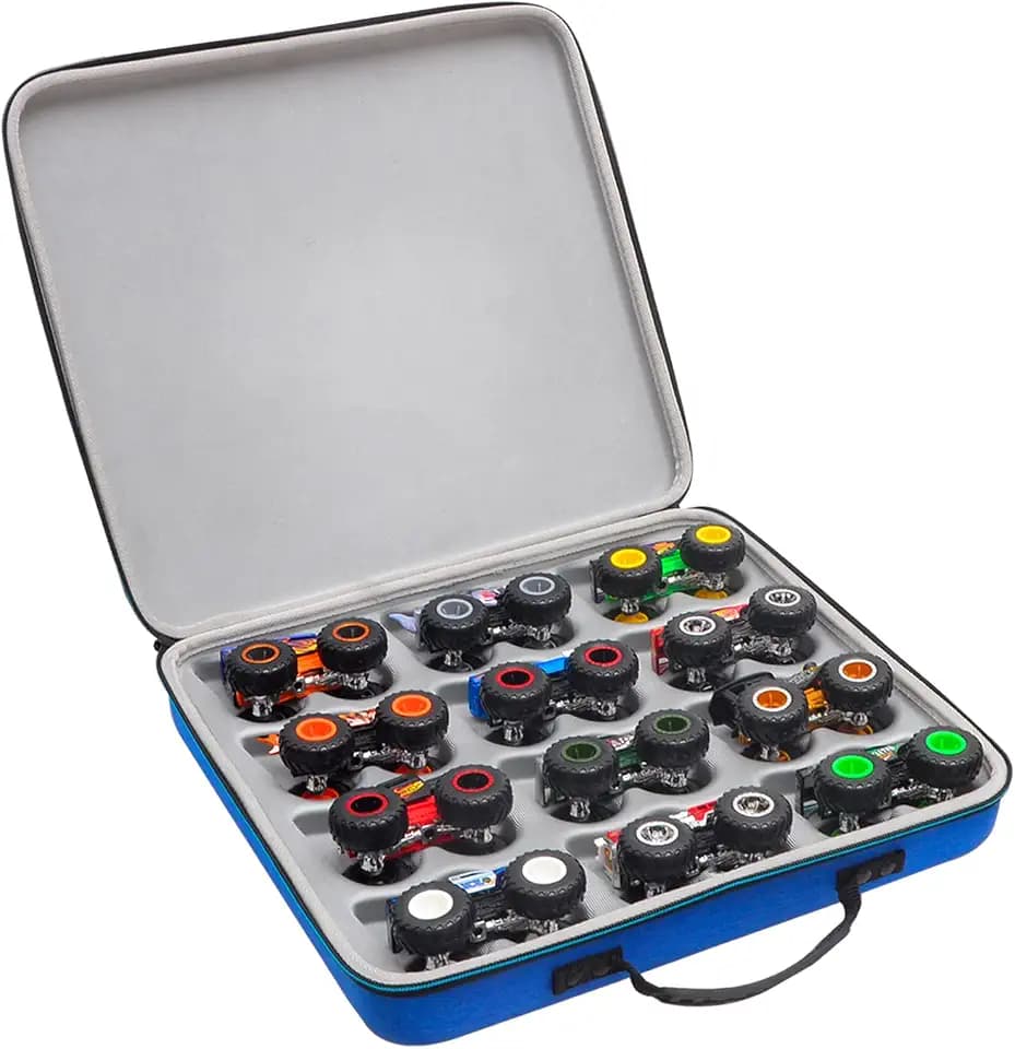 Hard EVA Case for HOT Wheels Monster Trucks,Monster Jam 1:64 Scale Die-Cast Ultimate Chaos 12 Pack Vehicles（CASE ONLY
