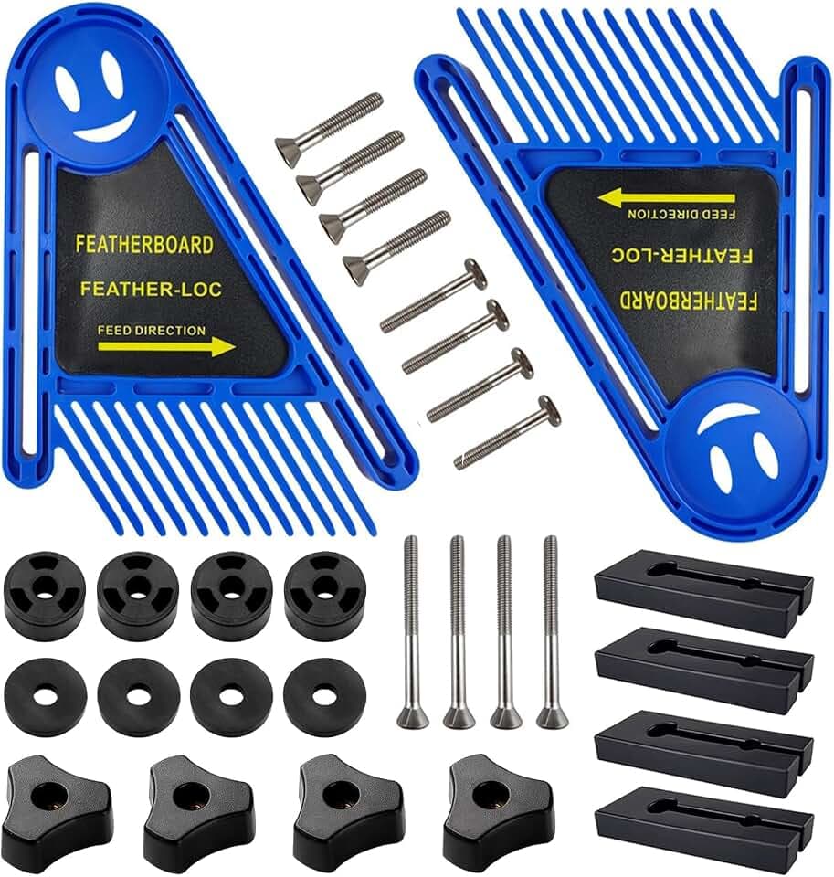 Doppel Featherboard Tischsäge Set, 21 × 16.5 cm Federbrettern mit Schrauben und Unterlegscheiben, Fräslift Zubehör, für Tischsägen, Bandsägen, Frästische, Zäune Werkzeuge