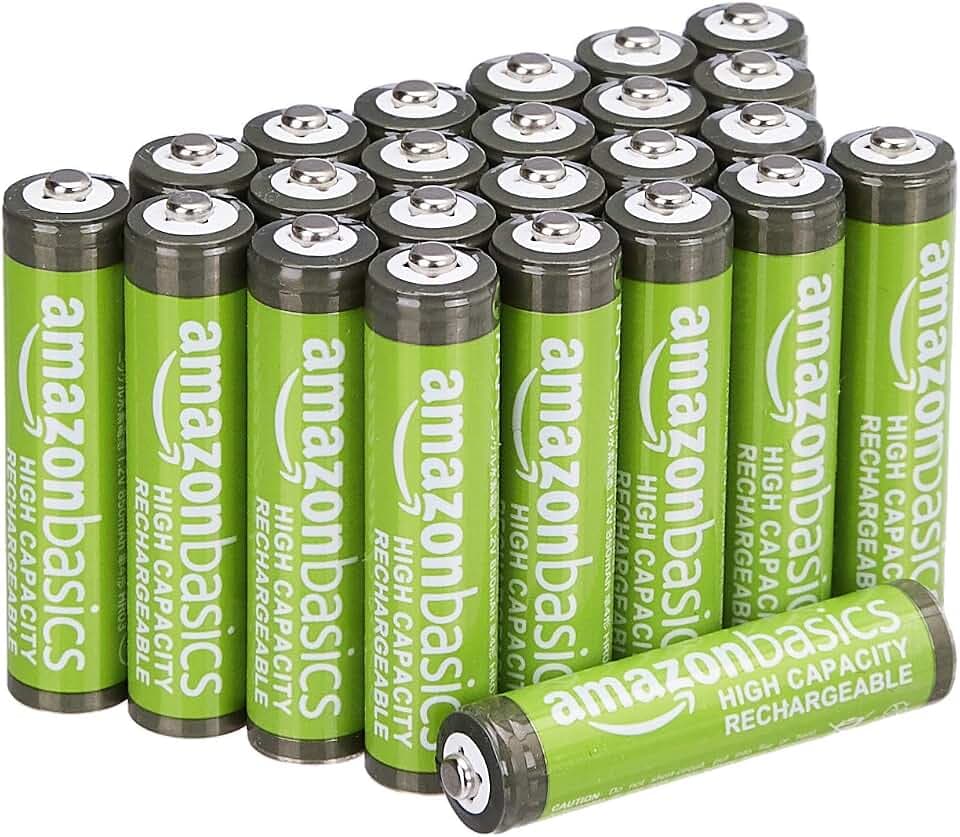 Amazon Basics 24er-Pack wiederaufladbare AAA-NiMH-Akkus mit hoher Kapazität, 850 mAh, 1,2 V, bis zu 500-mal aufladbar, vorgeladen