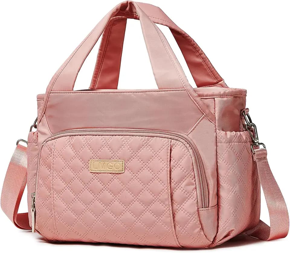 Medium Tote Bag for Women, Quilted Crossbody Shoulder Bags for Women with Zipper, Handbag Purse Top Handle Satchel