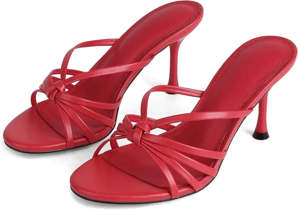Celbreez Strappy Kitten Heels for Women Heeled Sandals Summer Shoes