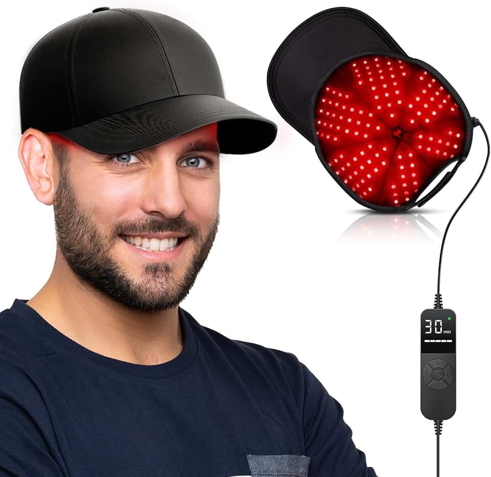 RELEXNOW Red Light Therapy Cap for Hair with Upgraded 180 Tri-Chip LEDs