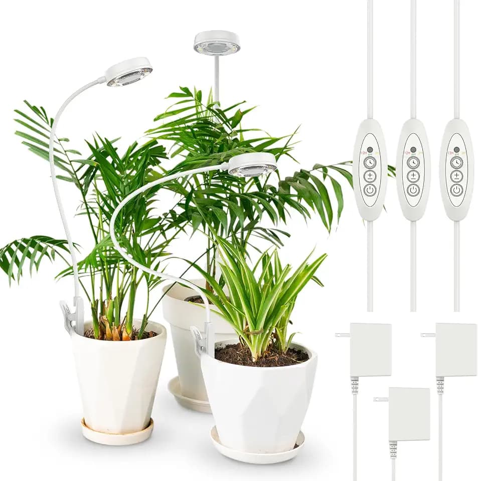 SANSI Grow Lights for Indoor Plants, Pot Clip-On Plant Lights, 10W 3-Pack