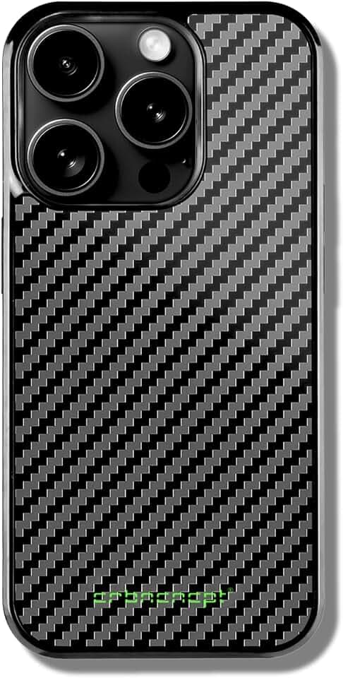 Carbon Fiber iPhone 13 14 15 Schutzhülle - Case | Hülle Magnettisch | Hardcover - Cover - Schwarz - Herren | Mini - Pro - Pro Max (iPhone 15 Pro)