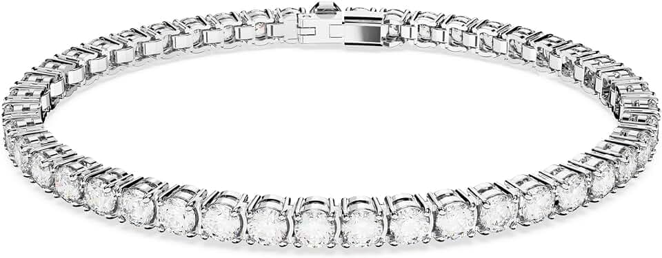 Swarovski Matrix Tennis, Rhodiniertes Armkettchen mit Strahlenden Swarovski Kristallen